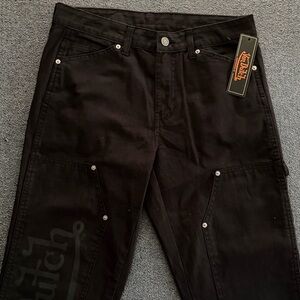 Von Dutch Black Workwear Jeans with Logo Detail 30x30